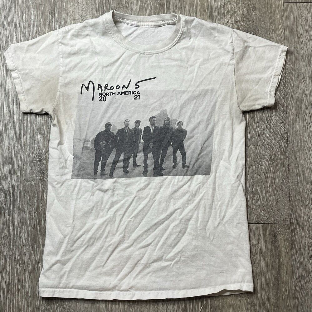 Maroon 5 2021 North America Concert Tour Band T-Shirt 2 Sided White Size S